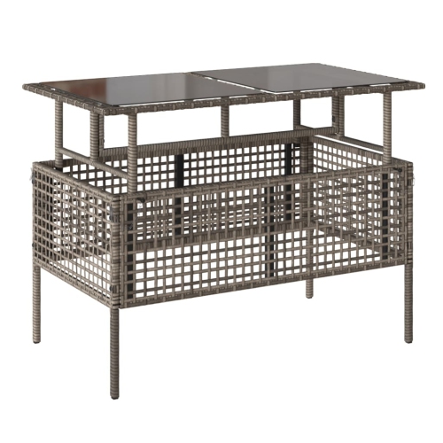 Ensemble de 4 pièces avec divan de jardin et coussins en verre de rotin et polyester gris vidaXL