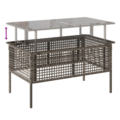 Ensemble de 4 pièces avec divan de jardin et coussins en verre de rotin et polyester gris vidaXL