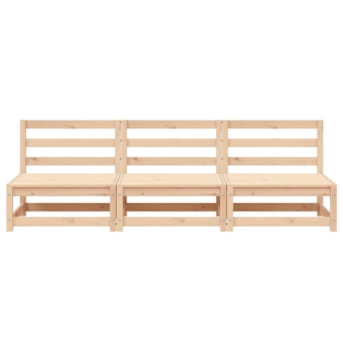vidaXL Garden Sofas Armless 3 pcs 70x70x67 cm Solid Wood Pine