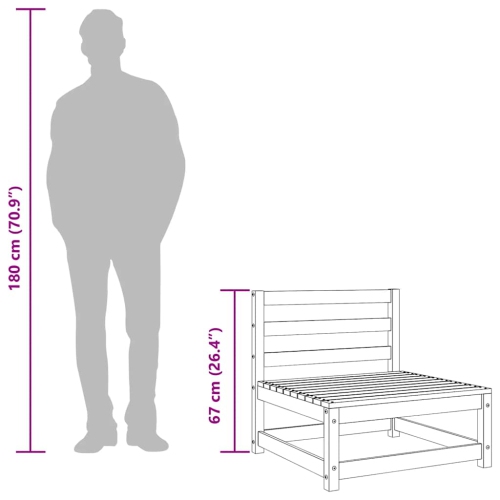 vidaXL Garden Sofas Armless 3 pcs 70x70x67 cm Solid Wood Pine
