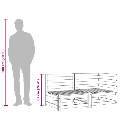 vidaXL Garden Sofa 3-Seater Solid Wood Pine