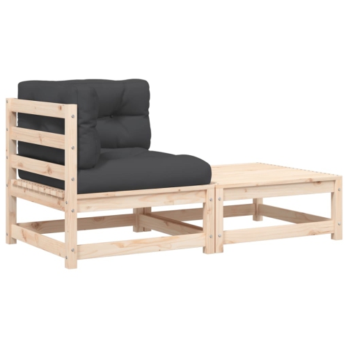 Canapé d'angle vidaXL avec coussins et repose-pieds