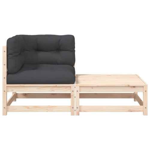 Canapé d'angle vidaXL avec coussins et repose-pieds