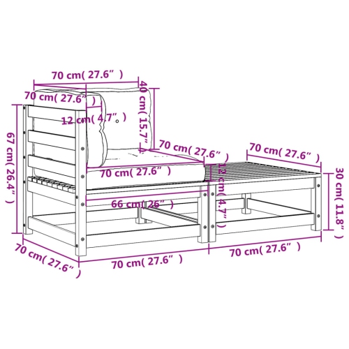 Canapé d'angle vidaXL avec coussins et repose-pieds