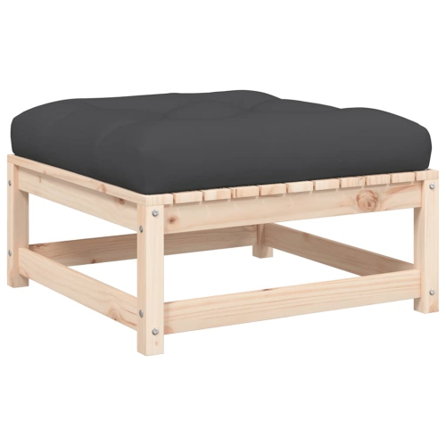 vidaXL Garden Sofa Armless with Cushions and Footstool