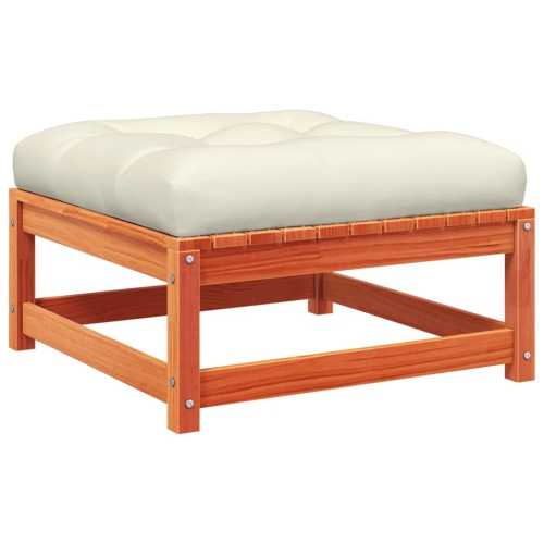 vidaXL Garden Sofa Armless with Cushions and Footstool