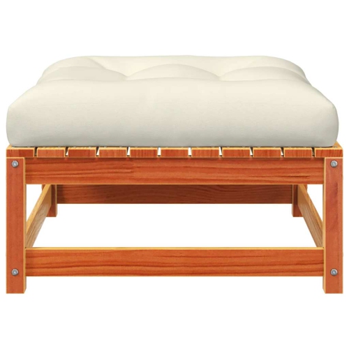 vidaXL Garden Sofa Armless with Cushions and Footstool