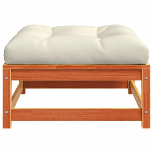 vidaXL Garden Footstools with Cushions 2 pcs Wax Brown Solid Wood Pine