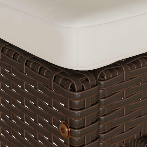 vidaXL Garden Bar Stools with Cushions 4 pcs Brown Poly Rattan