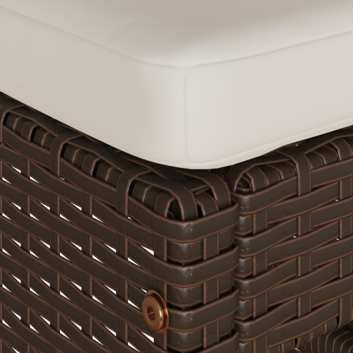 vidaXL Garden Bar Stools with Cushions 6 pcs Brown Poly Rattan