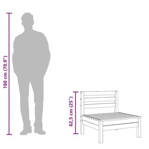 vidaXL Garden Sofa 3-Seater Solid Wood Pine