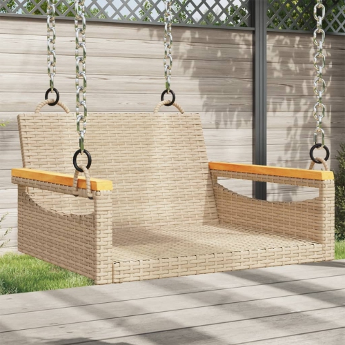 vidaXL Swing Bench Beige 63x62x40 cm Poly Rattan