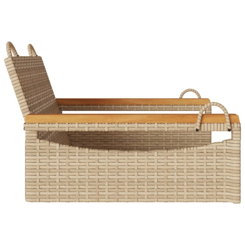 vidaXL Swing Bench Beige 63x62x40 cm Poly Rattan