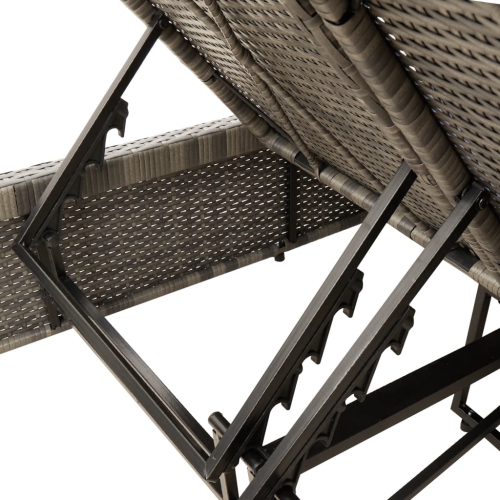vidaXL Double Sun Lounger with Cushions Grey Poly Rattan