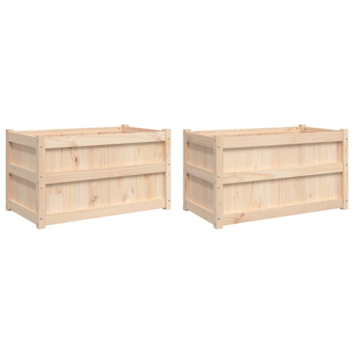 VIDAXL  Garden Planters 2 PCs Solid Wood Pine