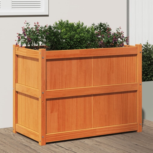vidaXL Garden Planter Wax Brown 90x50x70 cm Solid Wood Pine