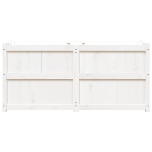 VidaXL Jardinière blanche 150 x 50 po 70 cm, pin massif