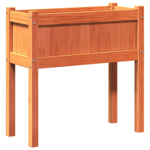 vidaXL Garden Planters 2 pcs with Legs Wax Brown Solid Wood Pine