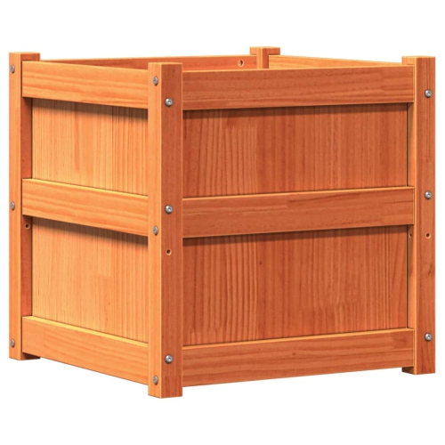 vidaXL Garden Planter Wax Brown 50x50x50 cm Solid Wood Pine