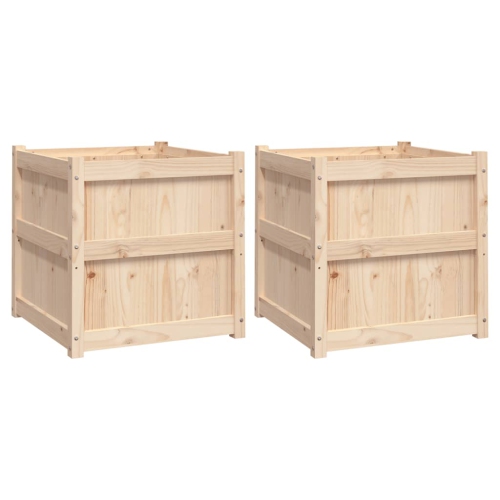 Jardinières vidaXL en bois massif, 2 pces