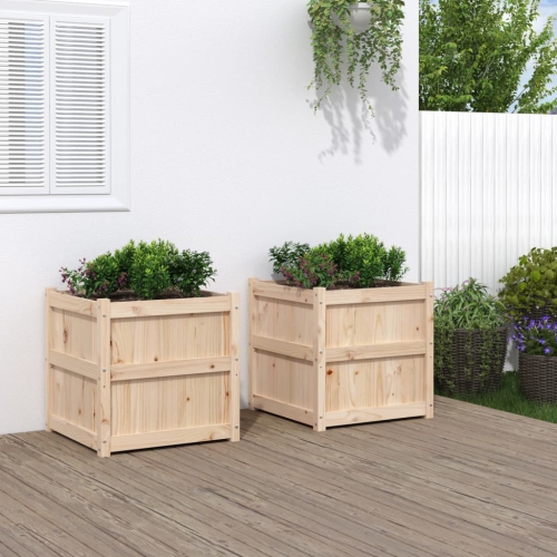 Jardinières vidaXL en bois massif, 2 pces