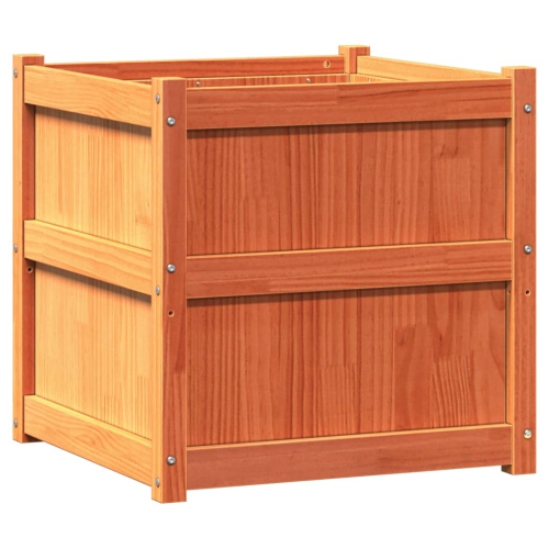 VIDAXL  Garden Planters 2 PCs Wax Solid Wood Pine In Brown