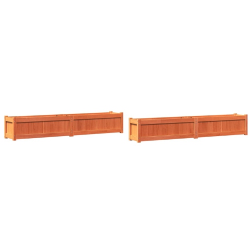 VIDAXL  Garden Planters 2 PCs Wax Solid Wood Pine In Brown