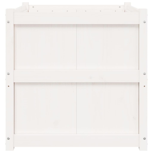 Jardinière vidaXL en pin massif, blanc 70x70, 70&nbsp;cm