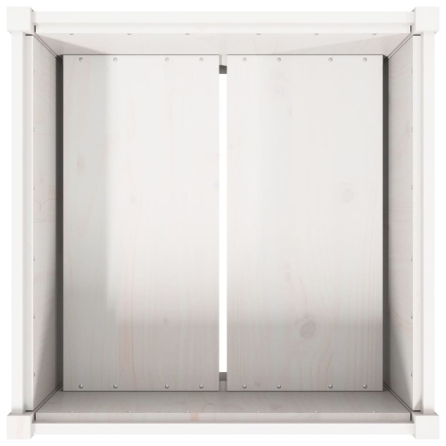 Jardinière vidaXL en pin massif, blanc 70x70, 70&nbsp;cm