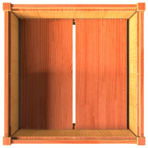 Cire vidaXL pour jardinière, brun 7070 cm, pin massif