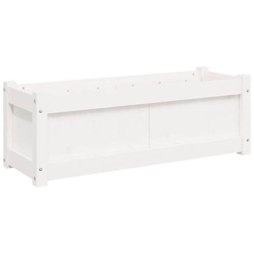 VIDAXL  Garden Planter 90X31X31 Cm Solid Wood Pine In White