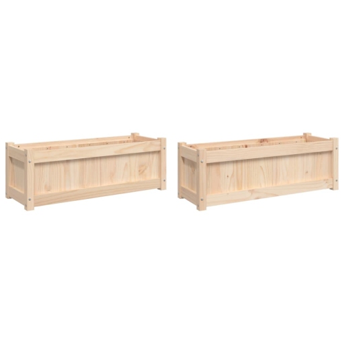 VIDAXL  Garden Planters 2 PCs Solid Wood Pine