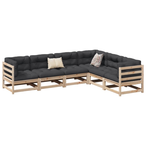 vidaXL 6 Piece Garden Sofa Set Solid Wood Pine