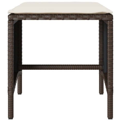 vidaXL 4 Piece Garden Sofa Set with Cushions Brown Poly Rattan