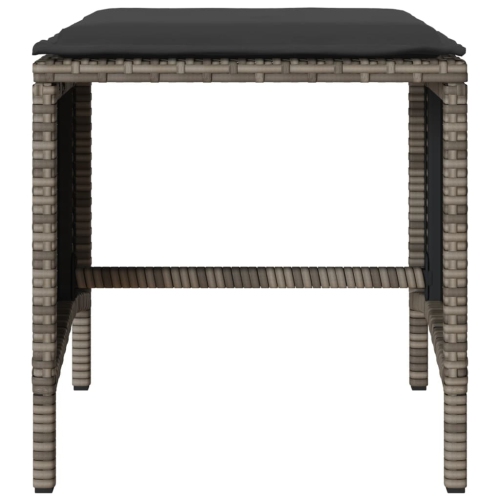 vidaXL 4 Piece Garden Sofa Set with Cushions Grey Poly Rattan