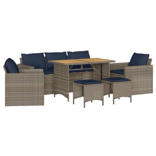 VIDAXL  6 Piece Garden Sofa Set With Cushions Poly Rattan In Grey