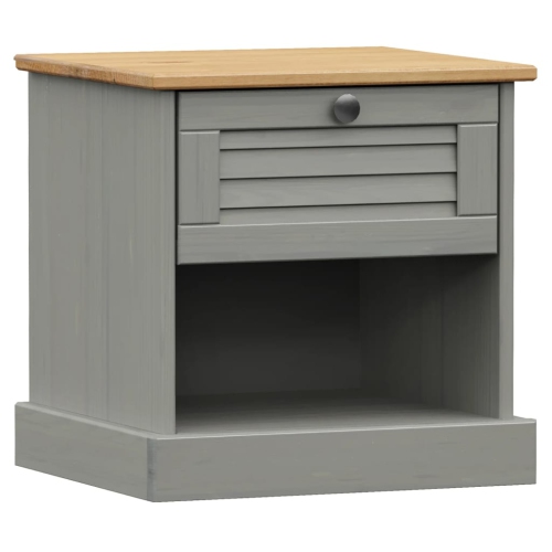 VIDAXL  Bedside Cabinet Vigo Grey 42X35X42 Cm Solid Wood Pine