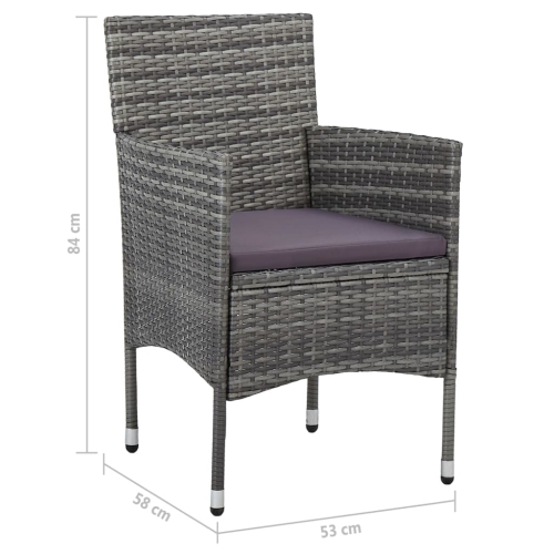 vidaXL 5 Piece Garden Dining Set Grey