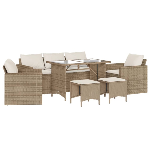 VIDAXL  6 Piece Garden Sofa Set With Cushions Poly Rattan In Beige