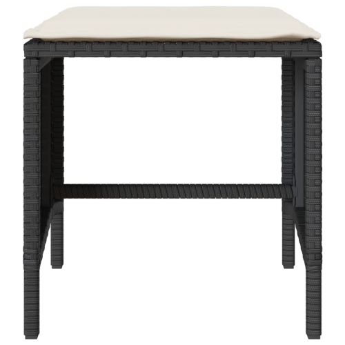 vidaXL 4 Piece Garden Sofa Set with Cushions Black Poly Rattan