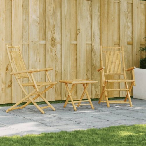 vidaXL 3 Piece Bistro Set Bamboo