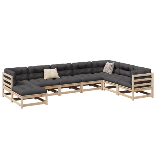 vidaXL 8 Piece Garden Sofa Set Solid Wood Pine