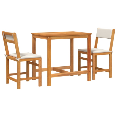 VIDAXL  3 Piece Balcony Set With Cushions Solid Wood Acacia