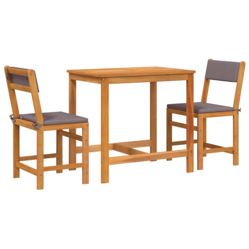 VIDAXL  3 Piece Balcony Set With Cushions Solid Wood Acacia