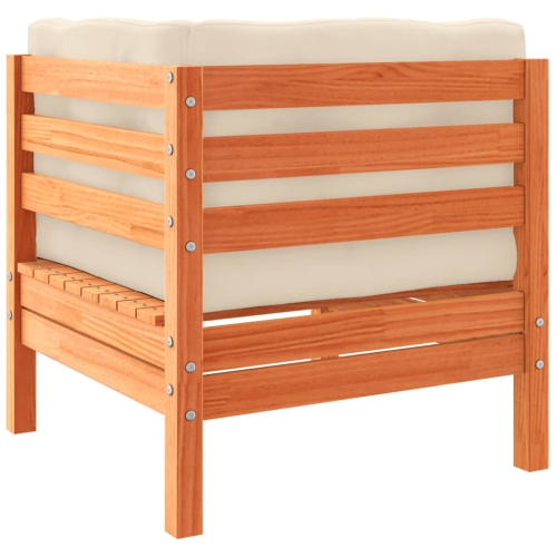 vidaXL 9 Piece Garden Sofa Set with Cushions Wax Brown Solid Wood Pine