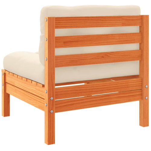 vidaXL 9 Piece Garden Sofa Set with Cushions Wax Brown Solid Wood Pine