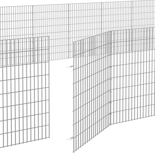vidaXL Free Range Animal Enclosure 24-Panel 54x80 cm Galvanised Iron