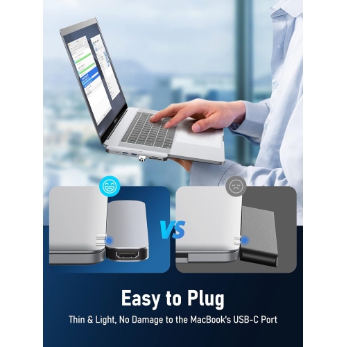 USB C Hub For Macbook Pro/Air M1 M2 2022 2021 2020 2019 2018 13" 15" 16" Multiport Adapter Hub Usb C 7 In 2 Mac Dongle With 4K Hdmi, 3 Usb 3.0. Sd/Tf