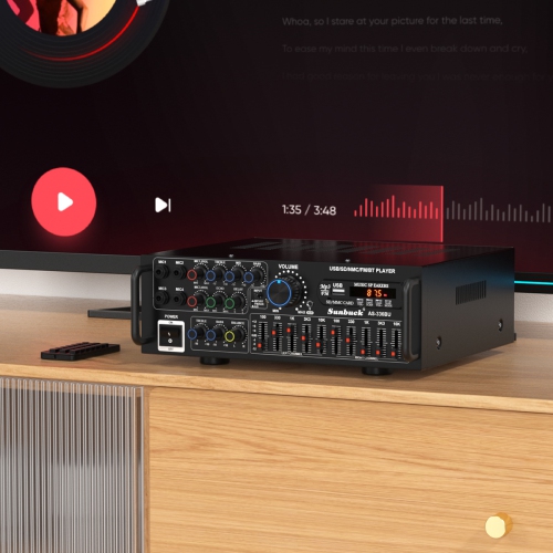 TOPTENG 2000W Bluetooth 5.0 HiFi Stereo Power Amplifier- Audio Receiver for Home Theater & Car Audio with Subwoofer, USB/SD/AUX, FM Radio, Karaoke