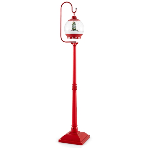 Costway 68 Inch Musical Christmas Street Lamp with Sound-Activated Snow Globe Lantern